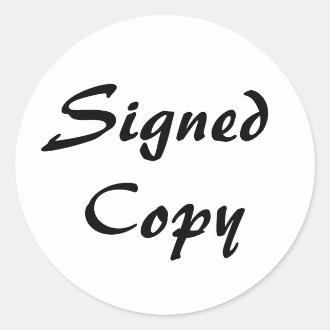 Sticker Rond Copie signée blanche et noire (Devant)