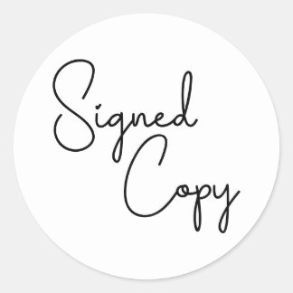 Sticker Rond Copie signée de Coeur mou blanc et noir