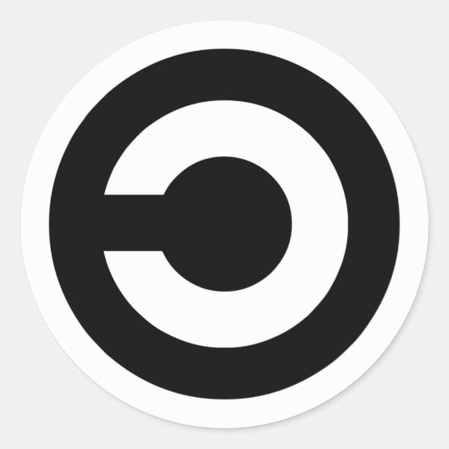 Sticker Rond Copyleft - l'information veut être libre (Devant)