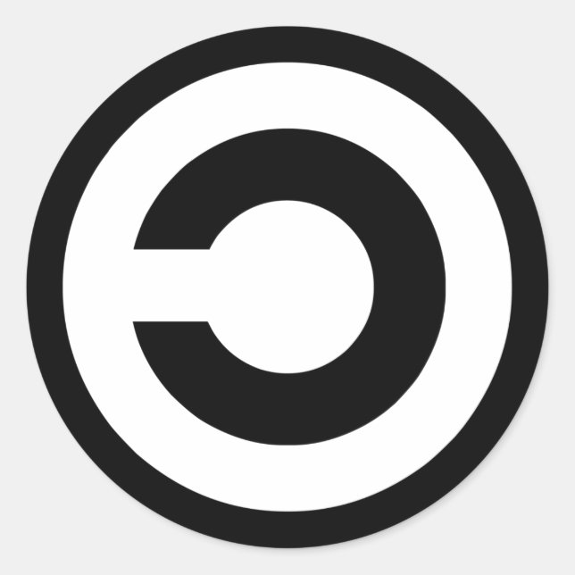 Sticker Rond Copyleft - l'information veut être libre (Devant)