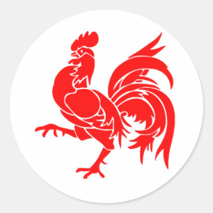 Sticker Rond Coq de Wallonie.