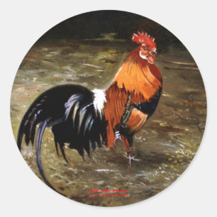 Sticker Rond Coq/Gaulois/Rooster