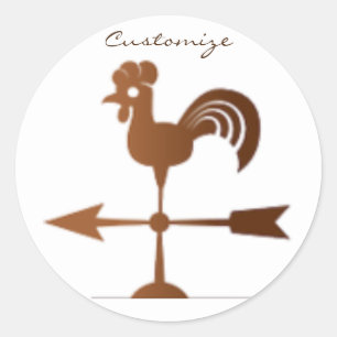 Sticker Rond Coq Wethervane Thunder_Cove