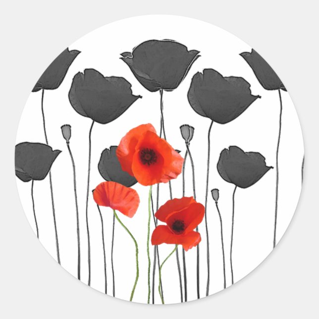 Sticker Rond coquelicot (Devant)
