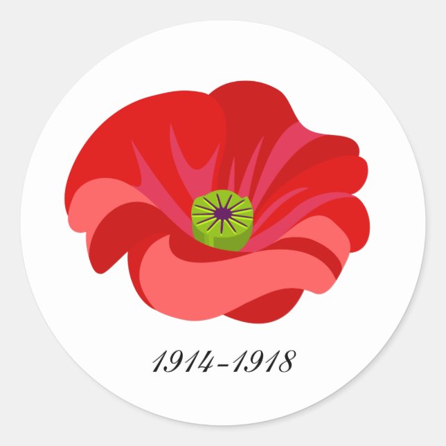 Sticker Rond Coquelicot commémoratif (Devant)
