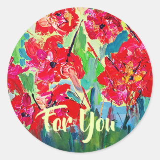 Sticker Rond Coquelicots pour vous