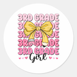 Sticker Rond Coquette 3e année Premier jour de rentrée scolaire