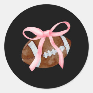 Sticker Rond Coquette Bow American Football Jour Thanksgiving
