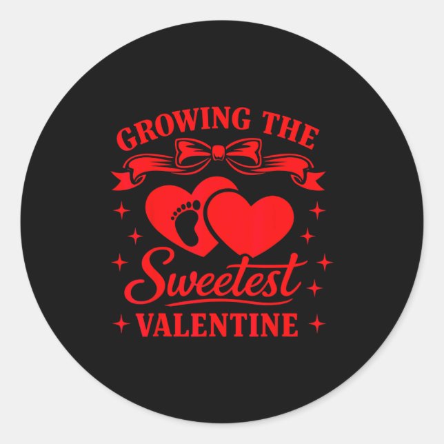 Sticker Rond Coquette Bow Cherry Heart Valentine Pregnancy Reve (Devant)