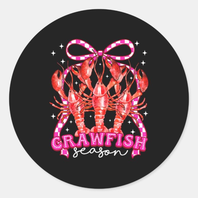 Sticker Rond Coquette Bow Crawfish Boil Season For Men Women Ki (Devant)