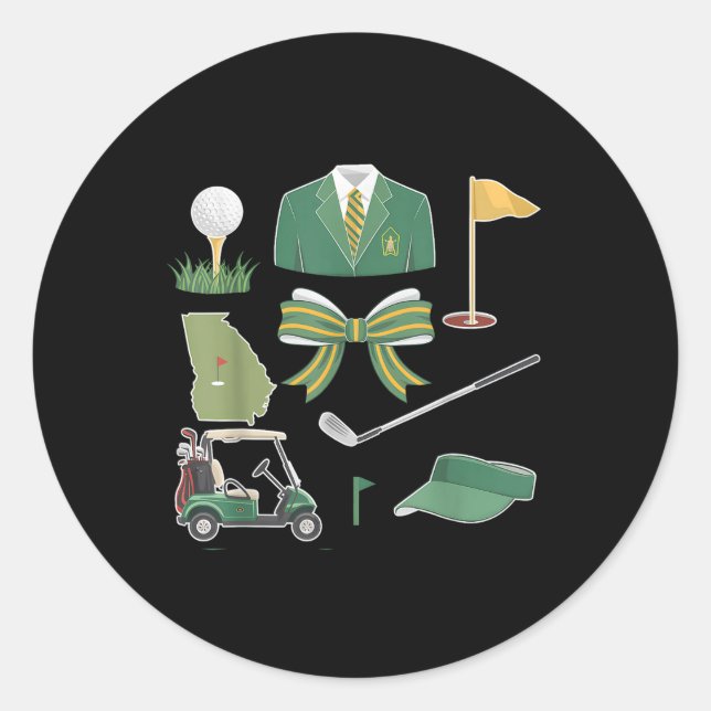 Sticker Rond Coquette Bow Masters Tournoi de golf Graphisme pou (Devant)