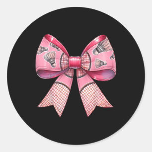 Sticker Rond Coquette Bow Ribbon Volant de badminton Raquette r