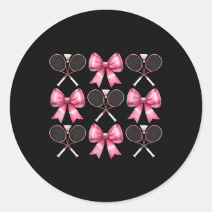 Sticker Rond Coquette Bow Volant de badminton Raquette rose Rub
