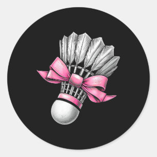 Sticker Rond Coquette Bow Volant de badminton rose Ribbon Mom G