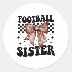 Sticker Rond Coquette Bows American Footll Soeur Jour Plus