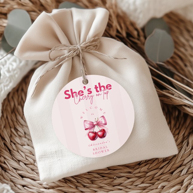 Sticker Rond Coquette Cerise sur le dessus Enterrement de vie d (Créateur téléchargé)