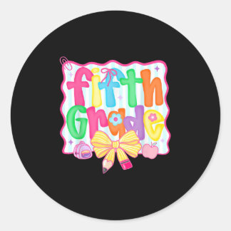 Sticker Rond Coquette De Cinquième Année Revenir À L'École Prem