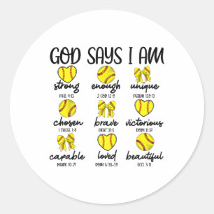 Sticker Rond Coquette noeuds Dieu dit je suis chrétien Softll B