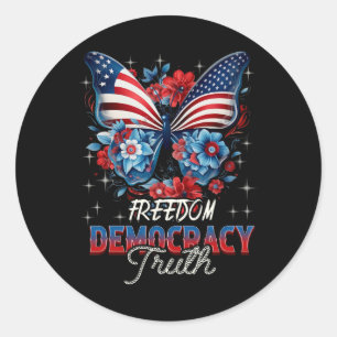 Sticker Rond Coquette Patriotique Anti-trump Subtile Patriotiqu