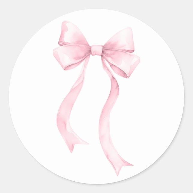 Sticker Rond Coquette rose Bow (Devant)