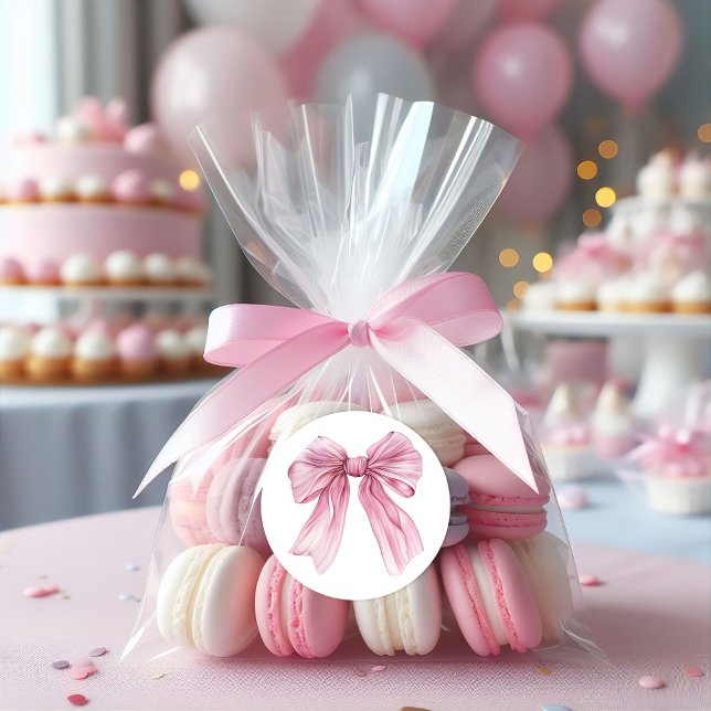 Sticker Rond Coquette rose étincelle 1ère (Créateur téléchargé)