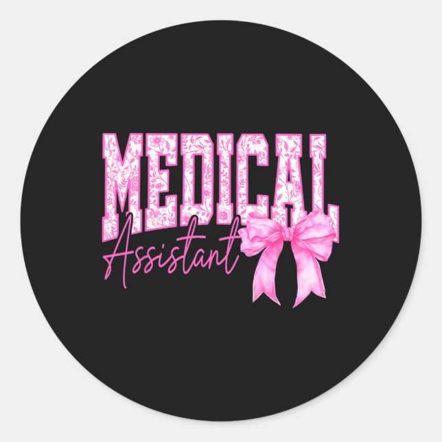Sticker Rond Coquette rose Médicale rétro (Devant)
