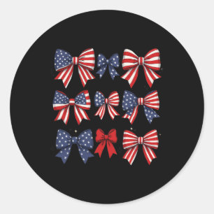 Sticker Rond Coquette Rouge Blanc Et Bleu Patriotique Vaches Re