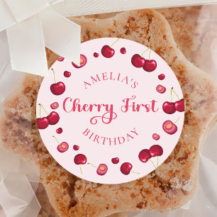 Sticker Rond Coquette rouge rose cerise sur le dessus Stick d'a