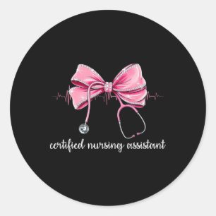 Sticker Rond Coquette stéthoscope Cna Stant Certifié