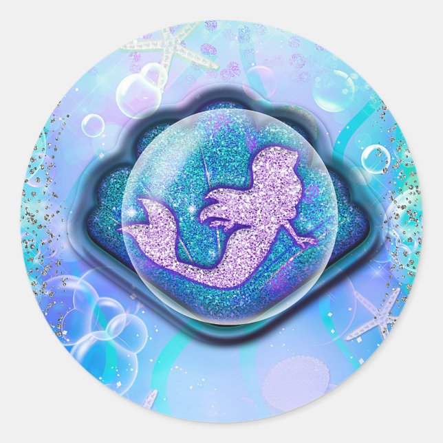 Sticker Rond Coquillage Convient pour une Fête d'Anniversaire d (Devant)