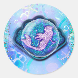 Sticker Rond Coquillage Convient pour une Fête d'Anniversaire d