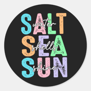 Sticker Rond Coquillages d'eau salée Ensoleillement Vacances d'