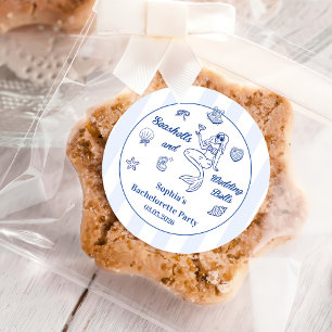 Sticker Rond Coquillages et Mariage Bells Bachelorette Party
