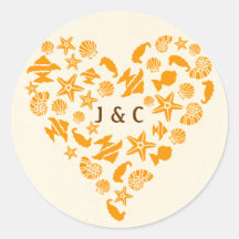 Coquillages & Starfish Coeur Eté Plage Mariage