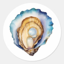 Coquille d'huître à l'aquarelle