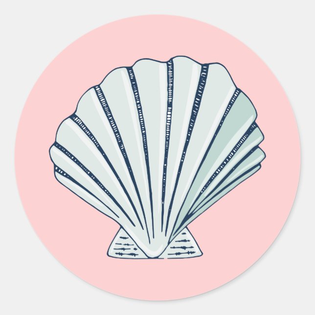 Sticker Rond Coquille marine (Devant)