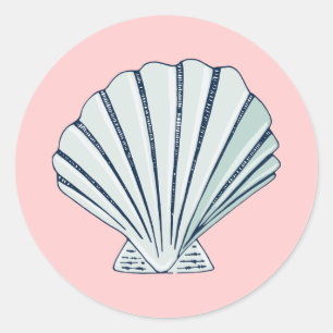 Sticker Rond Coquille marine