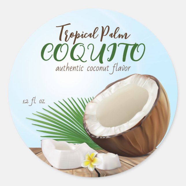 Sticker Rond Coquito Coco Tropical (Devant)