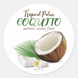 Sticker Rond Coquito Coco Tropical