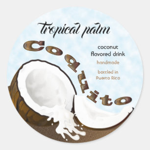 Sticker Rond Coquito Coconut Fruit tropical