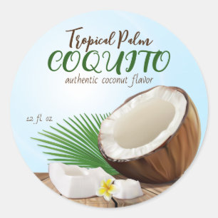 Sticker Rond Coquito Coconut Tropical