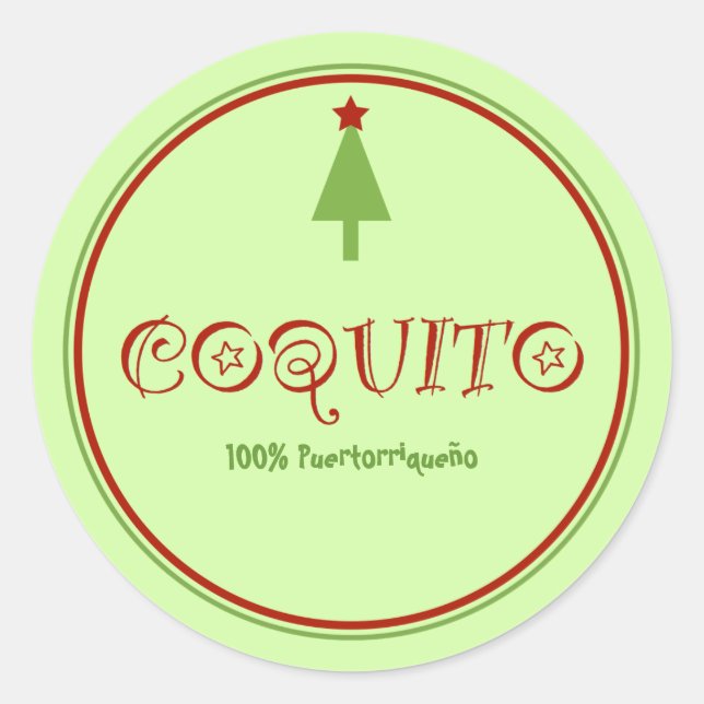 Sticker Rond Coquito Portoricain (Devant)