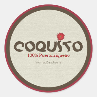 Sticker Rond Coquito Portoricain : Coquito de Porto Rico
