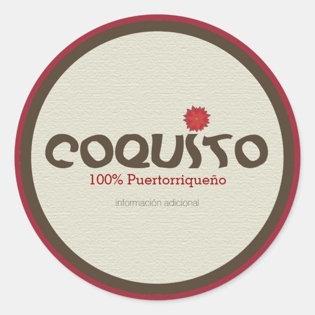 Sticker Rond Coquito Puertorriqueno : Coquito de Porto Rico (Devant)