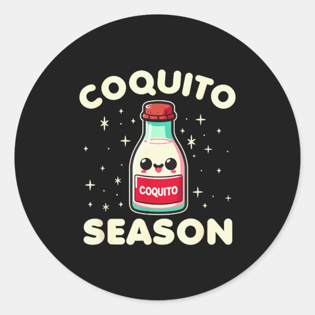 Sticker Rond Coquito Season - Puerto Rican Coquito Christmas  (Devant)