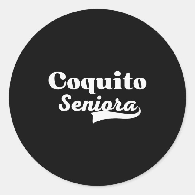 Sticker Rond Coquito Seniora Latino Christmas Puerto Rican Drin (Devant)