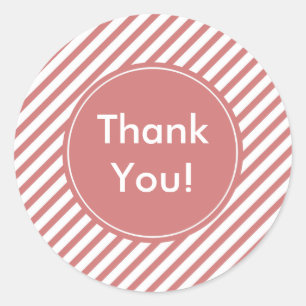 Sticker Rond Corail et rayures blanches