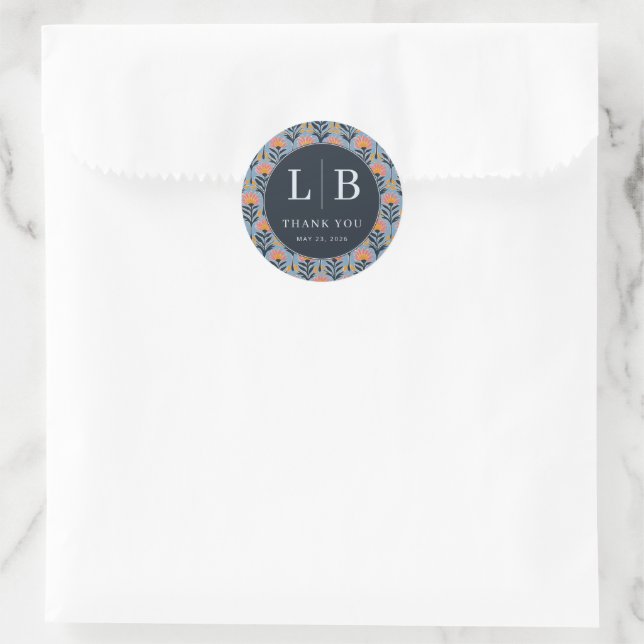 Sticker Rond Corail Fleurie Reconnaissant (Sac)