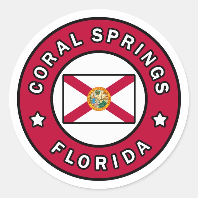 Sticker Rond Coral Springs Floride (Devant)