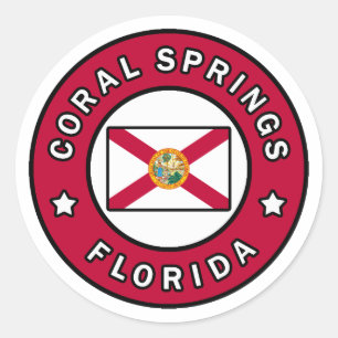 Sticker Rond Coral Springs Floride